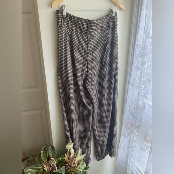 Cider Wide-Leg Pants Houndstooth High Waisted Dark Academia Size Large Women’s - Picture 6 of 8